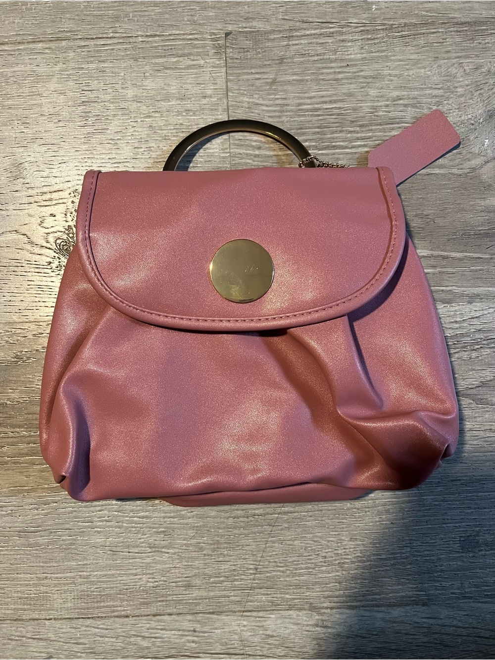 Pink Women's Top-Handle Toiletries Bag with Gold Accent